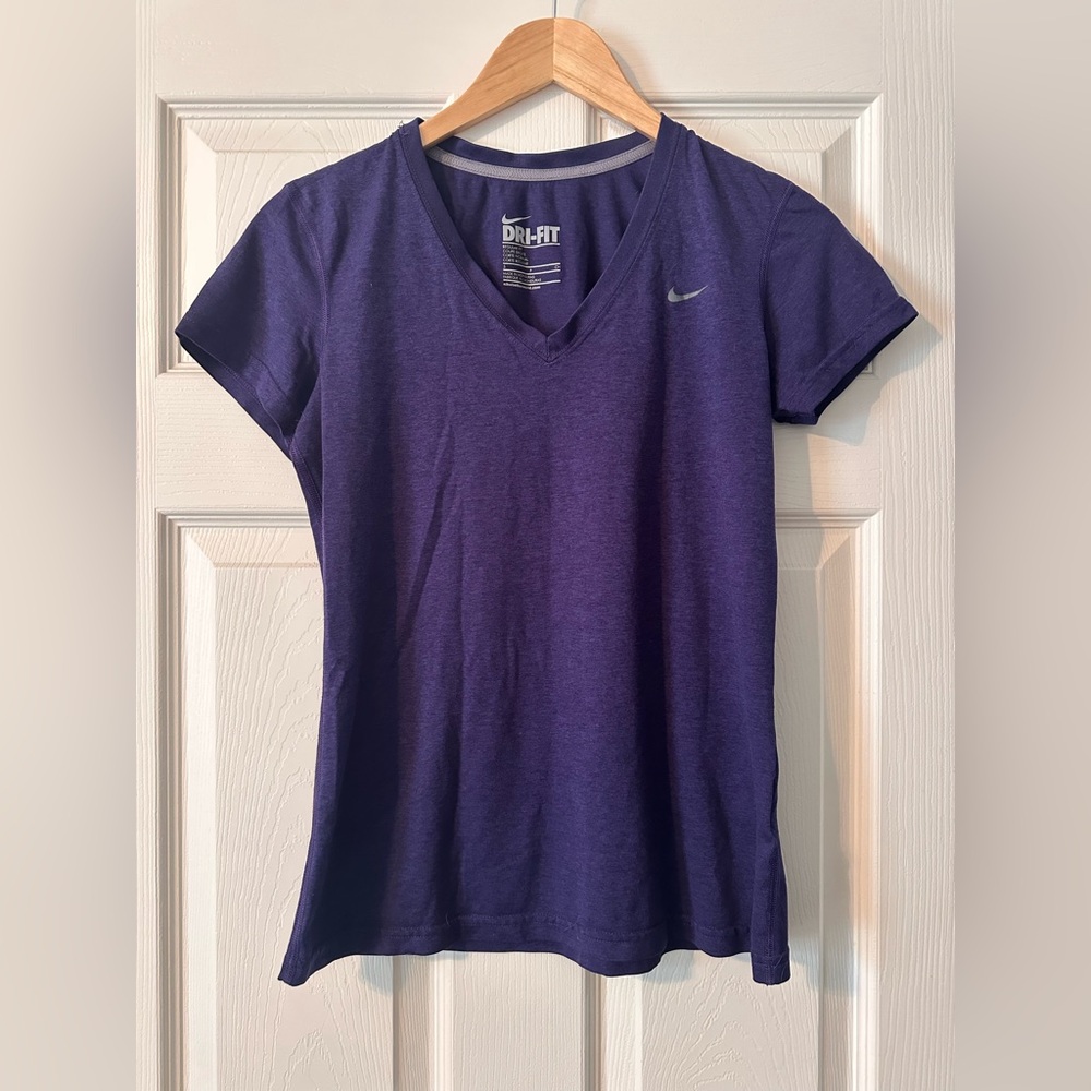 Nike Dri-fit Women's Purple V-Neck Top